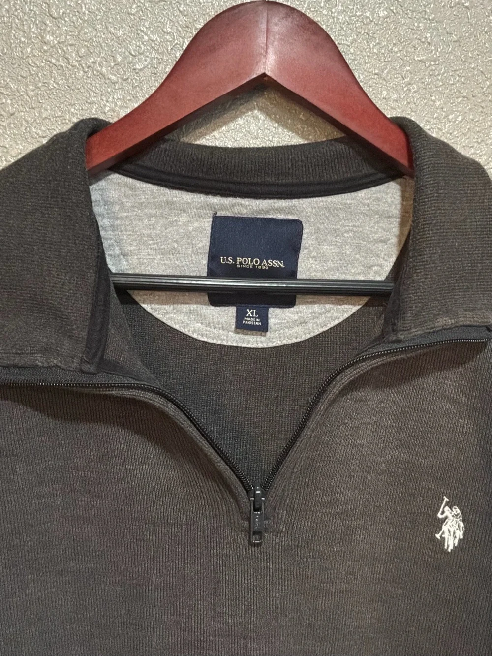 U.S. Polo Assn. Men’s Crewneck Half-Zip Sweater - Charcoal